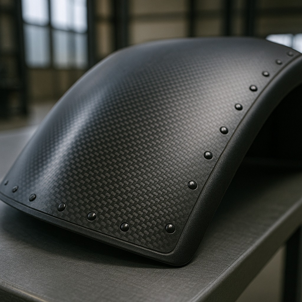 Capot plastique — grain fin, teinte uniforme et durable